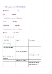 English worksheet: Has got/Have got
