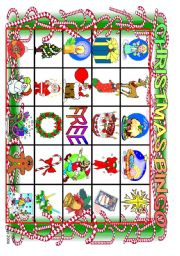 Christmas Bingo board 1-2 (of 10)  and  Calling Cards 1-16 (of 24)