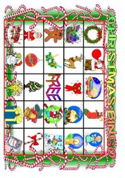 Christmas Bingo board 3-4 (of 10)  and  Calling Cards 17-24 (of 24) plus backs