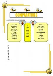 English Worksheet: comparatives part 1