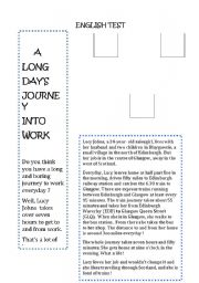 English worksheet: A long dAys journey into work