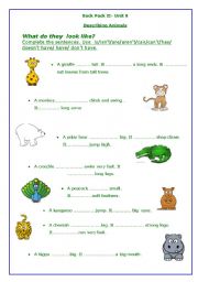 English worksheet: Back Pack 2- Unit 8