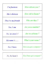 English Worksheet: game- cards to revise basic grammar/function