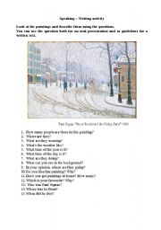 English Worksheet: Snow Boulevard de Clichy, Paris