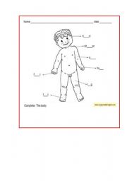 English Worksheet: The Body