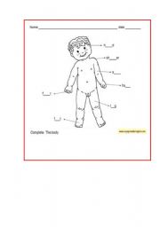 English worksheet: The Body