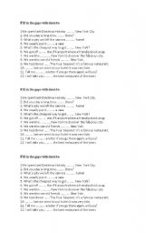 English Worksheet: Prepositions exercise