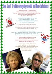 English Worksheet: Christmas song  Bon Jovi part 2