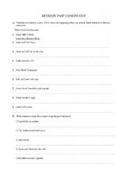 English worksheet: past continuous