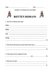 English Worksheet: Rotten Romans Test