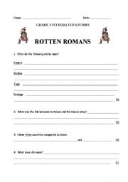 English worksheet: Rotten Romans Test