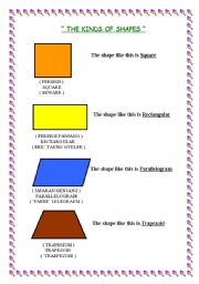 English Worksheet: THE KINDS OF SHAPE