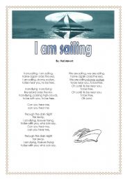 English Worksheet: I AM SAILING