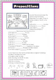 English Worksheet: PREPOSITIONS OF PLACE