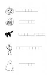 English worksheet: halloween words