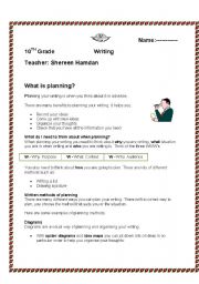 English Worksheet: writing plan