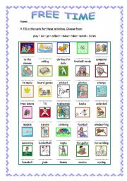 English Worksheet: free time activities