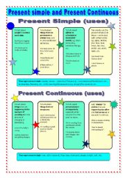 English Worksheet: Present simple vs present continuous (at a glance)