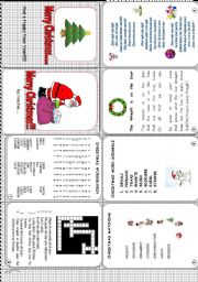 English Worksheet: Christmas Mini Book