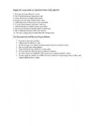 English worksheet: Degrees of comparison