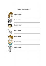 English worksheet: how do you feel?