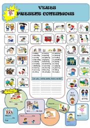 English Worksheet: VERBS / PRESENT CONTINUOUS
