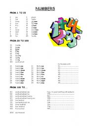 English Worksheet: Numbers