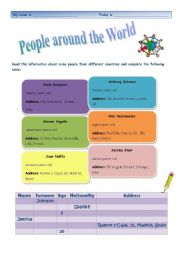 English worksheet: Personal Information