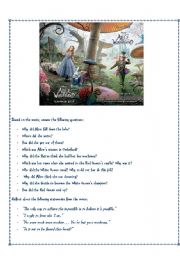 English Worksheet: Alice in Wonderland