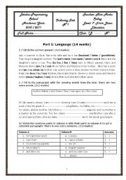 English Worksheet:  A Test