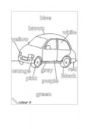English Worksheet: colour the picture