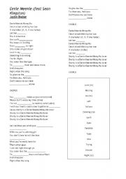 English Worksheet: Justin Bieber - Eenie Meenie