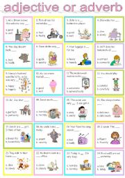 English Worksheet: adjective or adverb