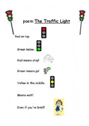 English Worksheet: poem: Traffic Lights 