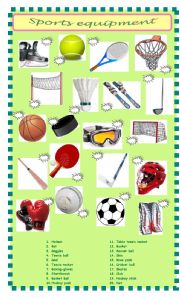 Sports equipment - matching