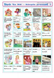 English Worksheet: VERB TO BE- SIMPLE PRESENT - PiCtUrE sToRy!