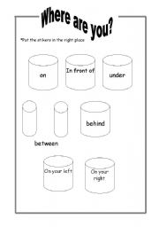 English Worksheet: Where are you?