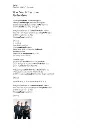 English Worksheet: Bee Gees - How deep is your love