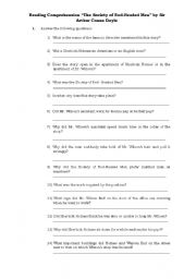 English worksheet: The Society of Red-Headed Men