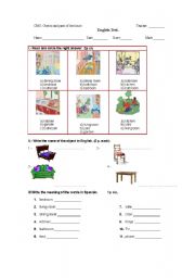 English worksheet: house test