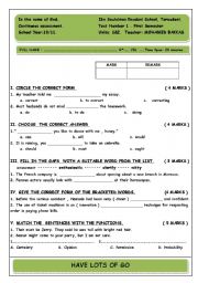 English Worksheet: another quiz