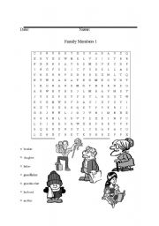 English Worksheet: family -puzzle
