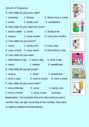 How often do you....? Help the students understand the frequency words better.