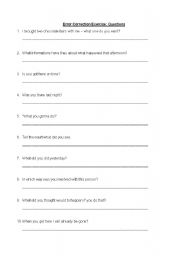 English Worksheet: Error Correction Exercise - Questions