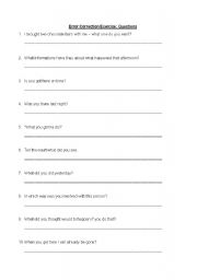 English worksheet: Error Correction Exercise - Questions