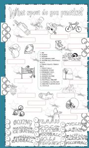 English Worksheet: What sport do you practise?