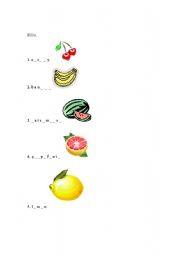 English worksheet: Fruit Quiz