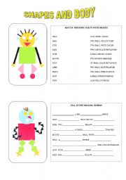 English Worksheet: Shapes and Body