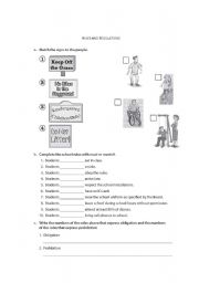 English Worksheet: RULES AND REGULATIONS