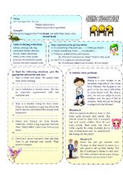 English Worksheet: Giving suggestions, advices